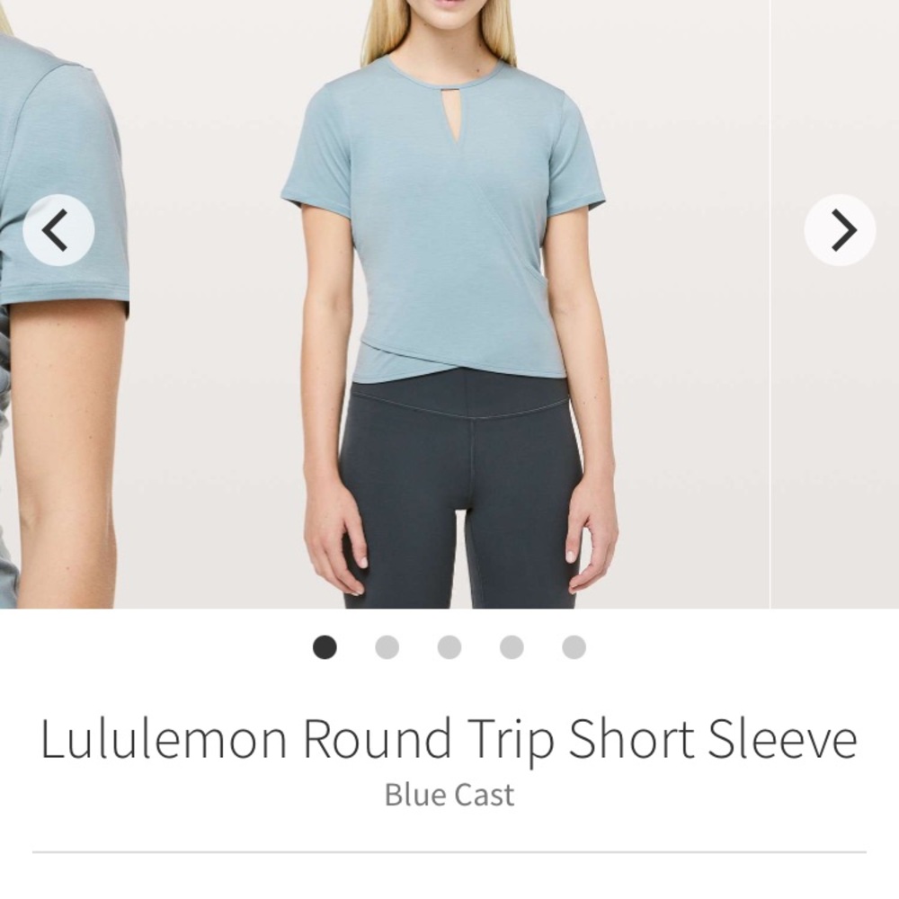 Lululemon $64 round trip wrap shirt top Blue cast sz 2 XXS